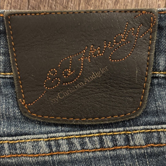 Ed Hardy by Christian Audigier Embroidered Skull and Rose Denim Pants - Picture 2 of 4